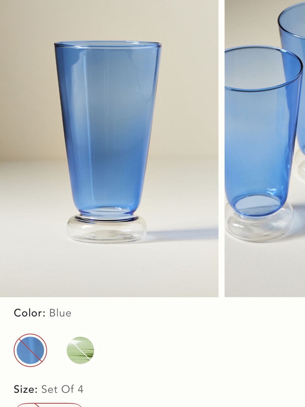 Set of 3  Anthropologie DONNA HIGHBALL glasses. Brand new